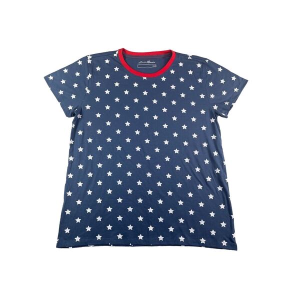 Eddie Bauer Shirt Womens Medium Blue Stars American Flag 4th Of July Freedom - Picture 1 of 11